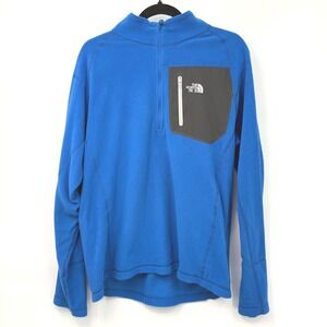 The North Face Mens M 1/4 Zip Fleece Pullover Blue Athleisure Nature